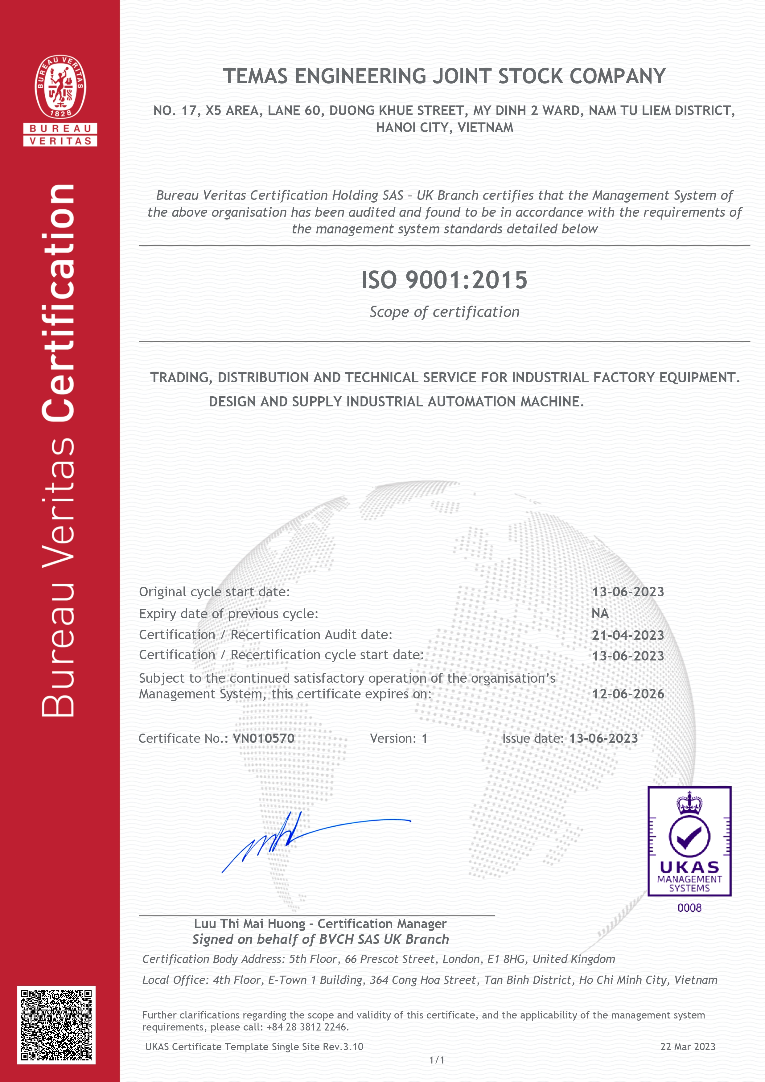 ISO 9001:2015 [/br] Quality Management Systems Certification